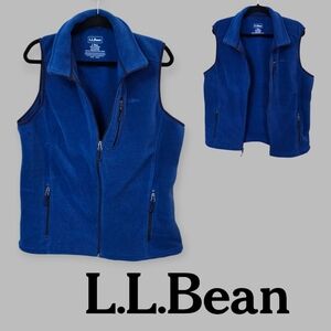 L. L. Bean Navy Full Zip Vest Jacket Polyester   Mens Large
